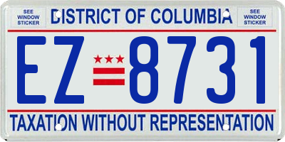 DC license plate EZ8731