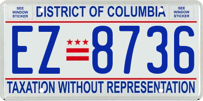 DC license plate EZ8736