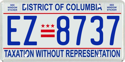 DC license plate EZ8737