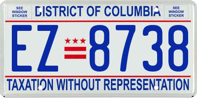 DC license plate EZ8738