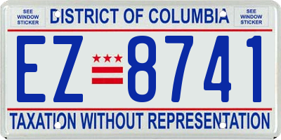 DC license plate EZ8741