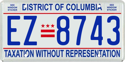 DC license plate EZ8743