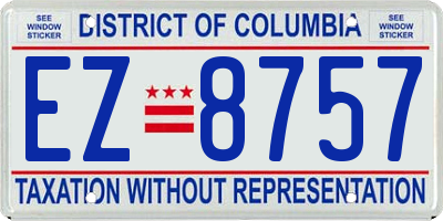 DC license plate EZ8757