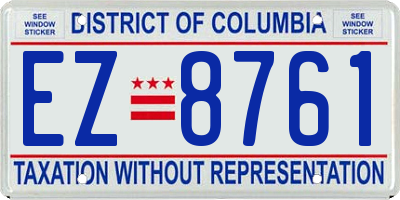 DC license plate EZ8761