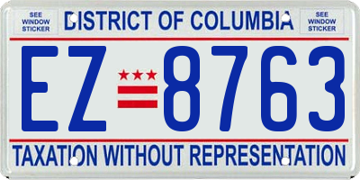 DC license plate EZ8763