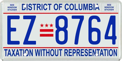 DC license plate EZ8764