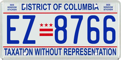 DC license plate EZ8766