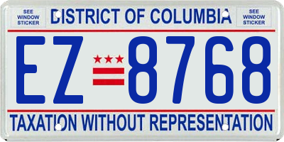 DC license plate EZ8768