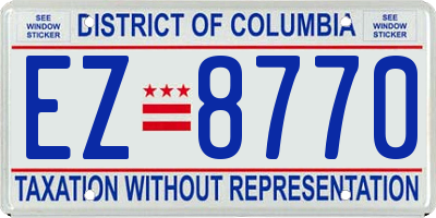 DC license plate EZ8770