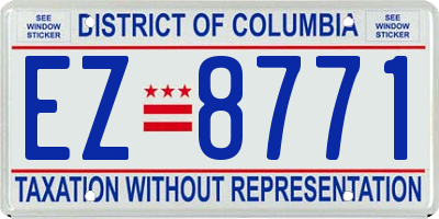 DC license plate EZ8771