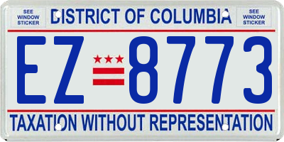 DC license plate EZ8773