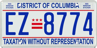 DC license plate EZ8774