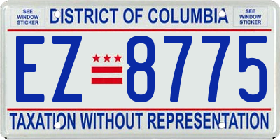 DC license plate EZ8775