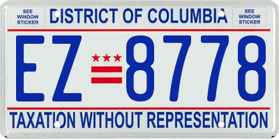 DC license plate EZ8778