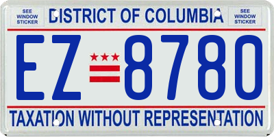 DC license plate EZ8780