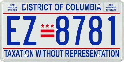 DC license plate EZ8781