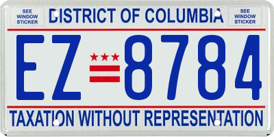 DC license plate EZ8784