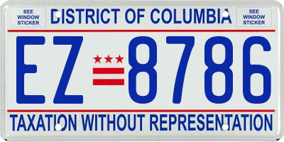 DC license plate EZ8786