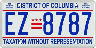 DC license plate EZ8787