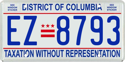 DC license plate EZ8793