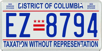 DC license plate EZ8794