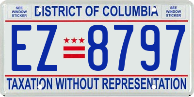 DC license plate EZ8797