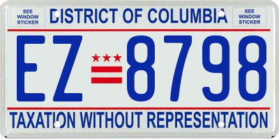 DC license plate EZ8798