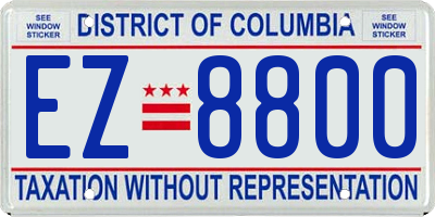 DC license plate EZ8800