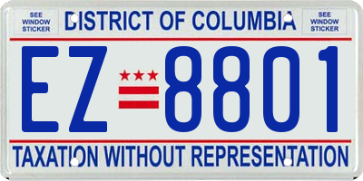 DC license plate EZ8801