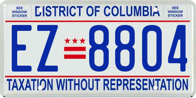 DC license plate EZ8804