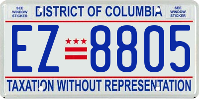 DC license plate EZ8805