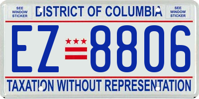 DC license plate EZ8806