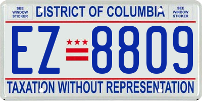 DC license plate EZ8809