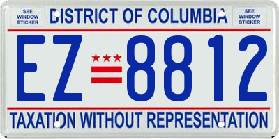 DC license plate EZ8812