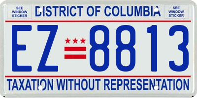 DC license plate EZ8813