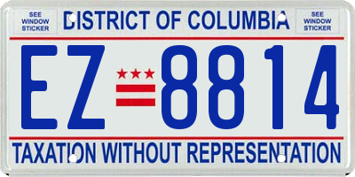 DC license plate EZ8814