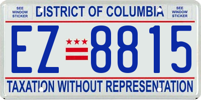 DC license plate EZ8815