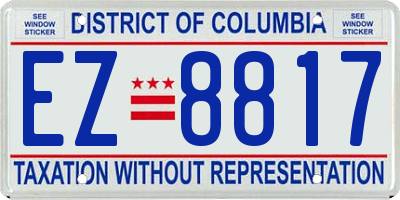 DC license plate EZ8817