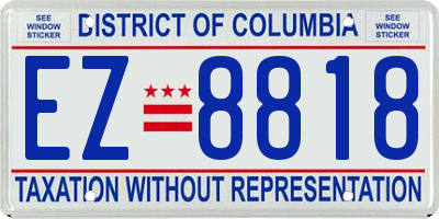 DC license plate EZ8818