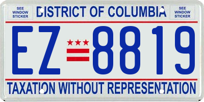 DC license plate EZ8819