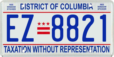 DC license plate EZ8821