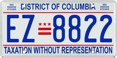 DC license plate EZ8822