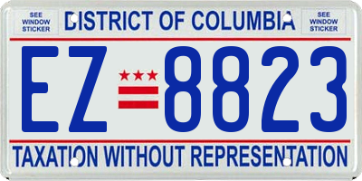 DC license plate EZ8823