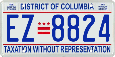 DC license plate EZ8824