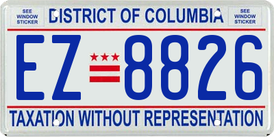 DC license plate EZ8826