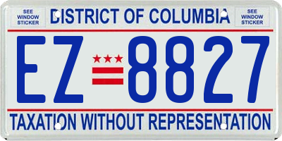 DC license plate EZ8827