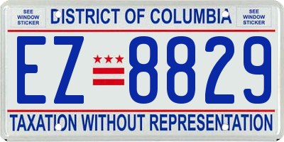 DC license plate EZ8829