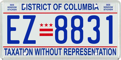 DC license plate EZ8831