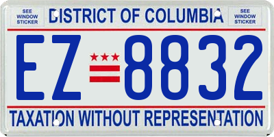 DC license plate EZ8832