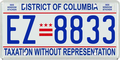 DC license plate EZ8833